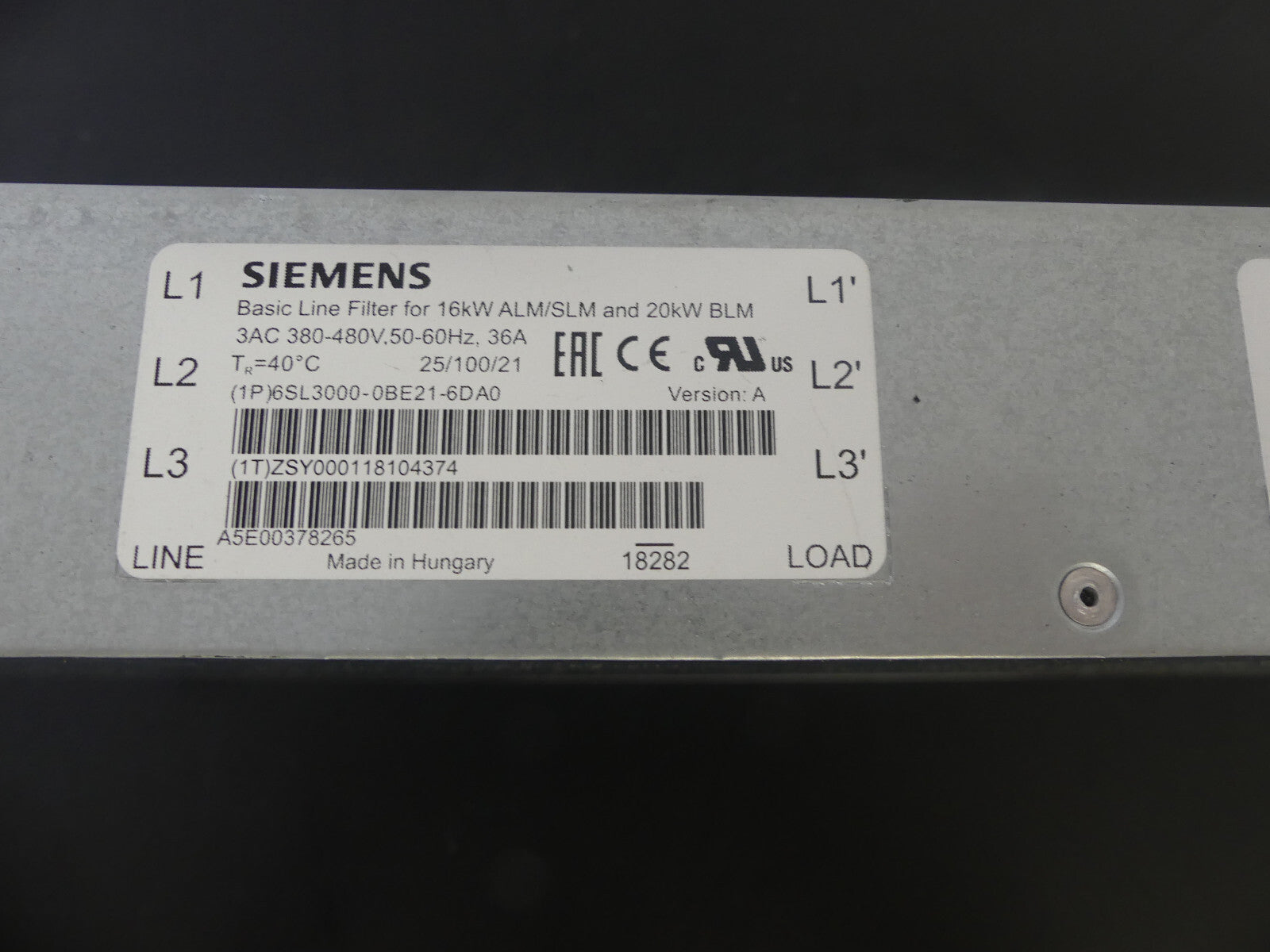 Siemens 6SL3000-0BE21-6DA0
