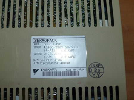Yaskawa  servopack  sgde - 04vp