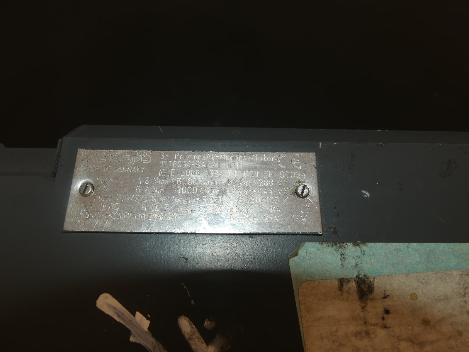 SIEMENS 1FT6044-6AK71-3EH1  1FT60446AK713EH1 used s.Bilder