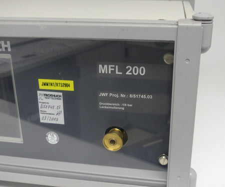 JW FROEHLICH MFL 200 LECKTESTGERÄT LEAK TEST DICHTHEITSPRÜFUNG 6/49838.0 BJ.2007