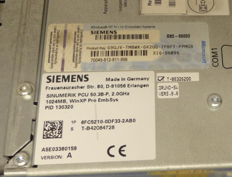 Siemens 6FC5210-0DF33-2AB0