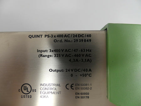 Phoenix Contact QUINT PS-3x400AC/24DC/40