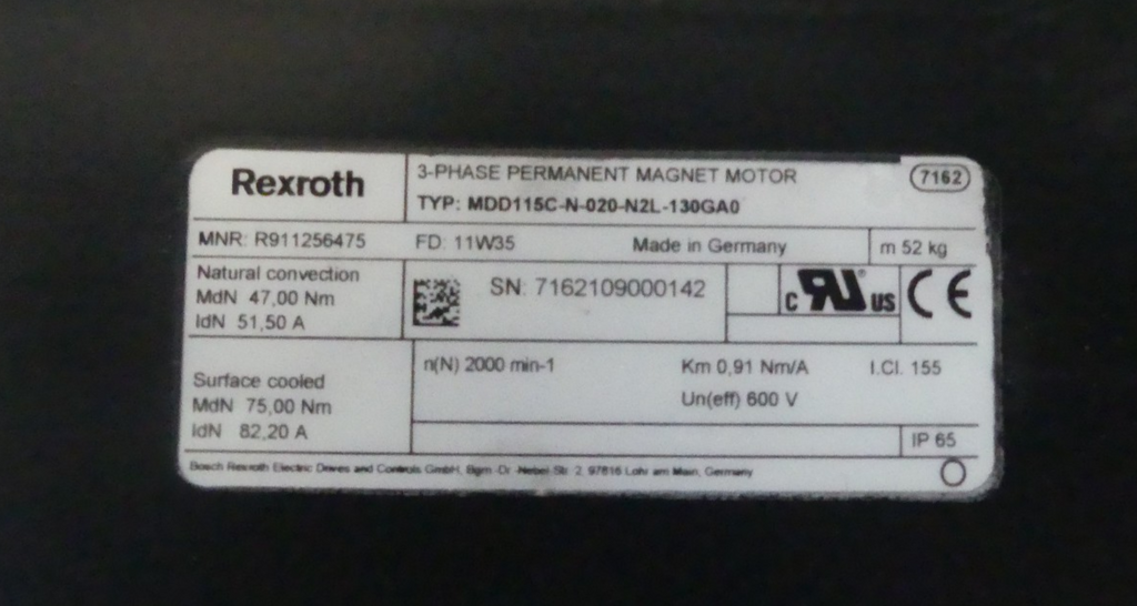 REXROTH MDD115C-N-020-N2L-130GA0