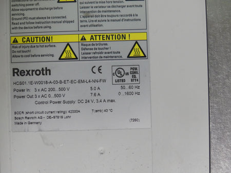 REXROTH   HCS01.1E-W0018-A-03-B-ET-EC-EM-L4-NN-FW