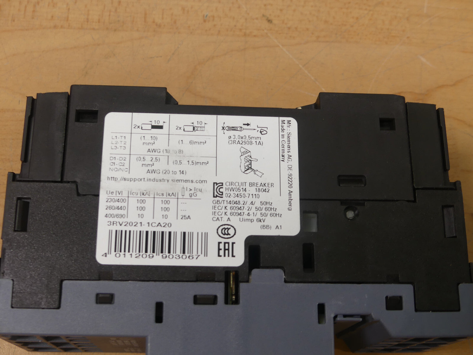 SIEMENS SIRIUS 3RV2021-1CA20