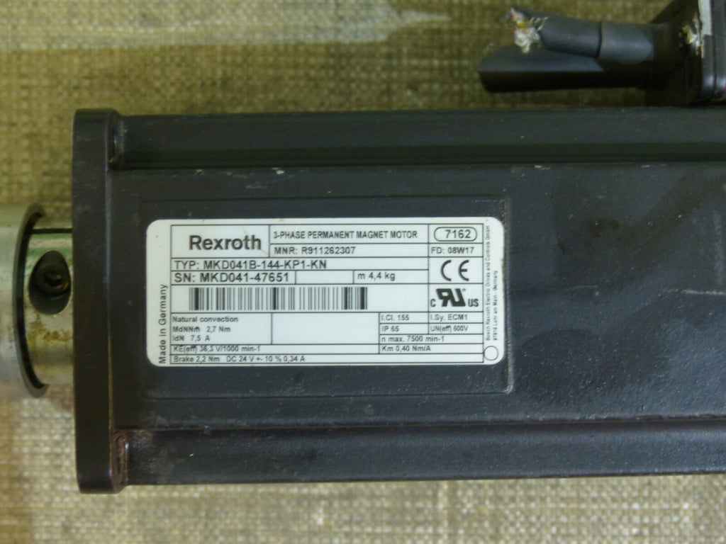 REXROTH INDRAMAT MKD041B-144-KP1-KN Permanent Magnet Motor Used