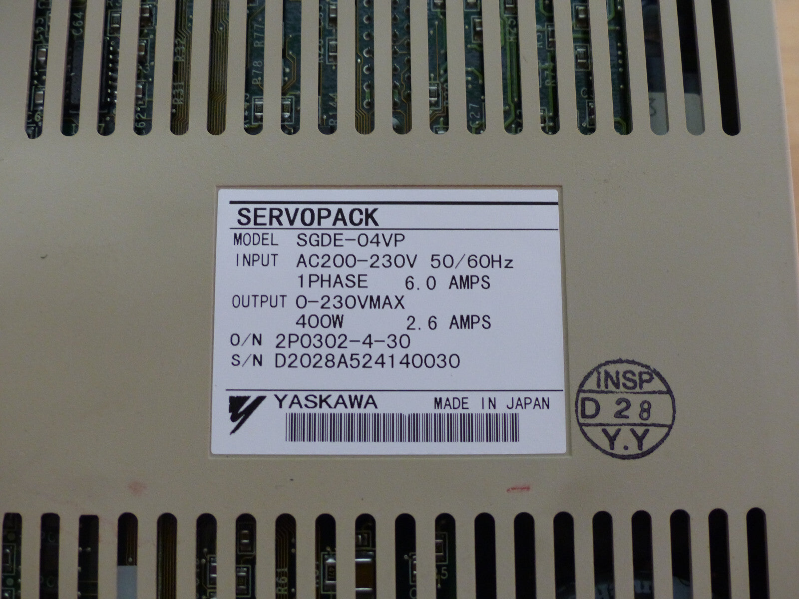Yaskawa  servopack  sgde - 04vp