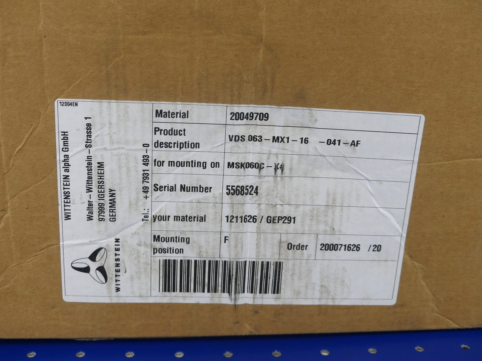 WITTENSTEIN VDS063-MX1-16-041-AF