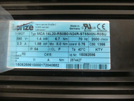 Lenze MCA 14L20-RS0B0-N24R-ST5S00N-R0SU