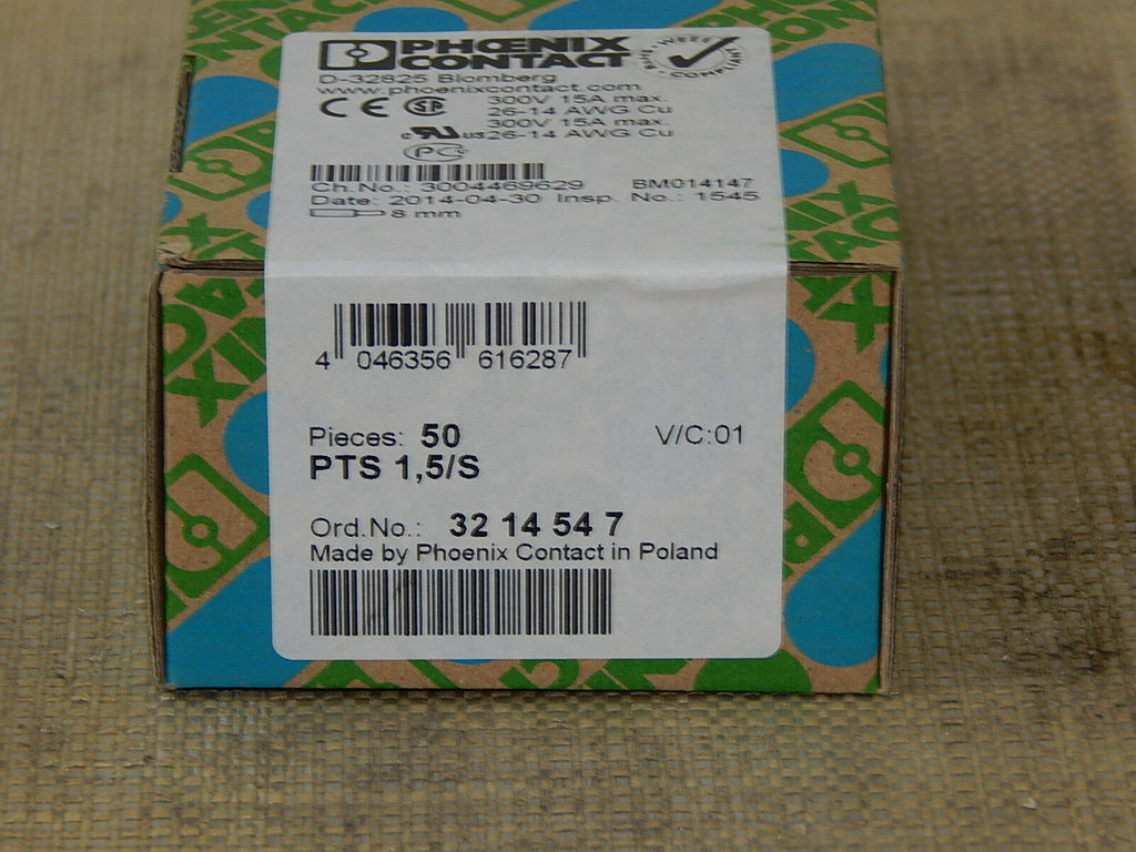 50x Stück Phoenix Contact Durchgangsklemme PTS 1,5/S