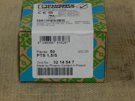 50x Stück Phoenix Contact Durchgangsklemme PTS 1,5/S