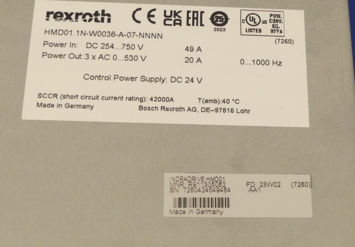 REXROTH HMD01.1N-W0036-A-07-NNNN MNR: R911305062 Defekt