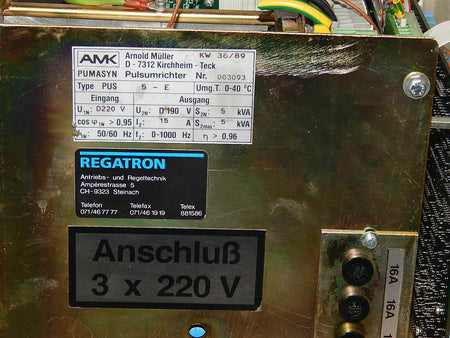 AMK PUMASYN PULSUMRICHTER PUS 5-E UMG.T.0- 40C Used