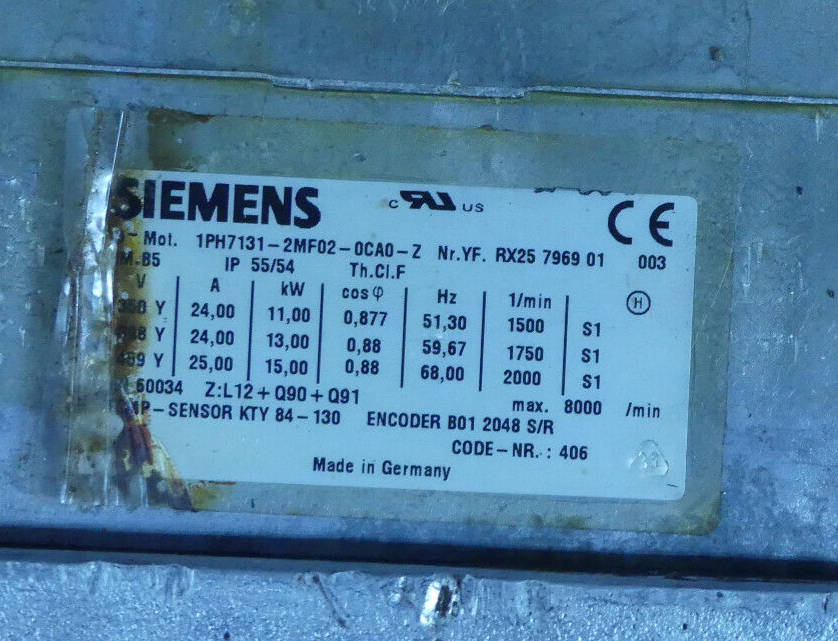 Siemens 1PH7131-2MF02-0CA0-Z