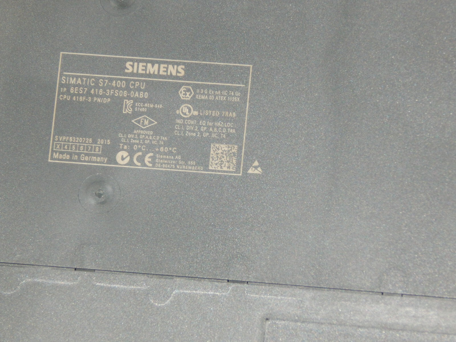  Siemens Simatic  CPU 416F-3PN/DP  6ES7416-3FS06-0AB0 // 6ES7 416-3FS06-0AB0