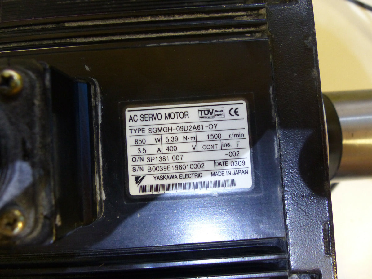YASKAWA SGMGH-09D2A61-OY AC SERVO MOTOR USED