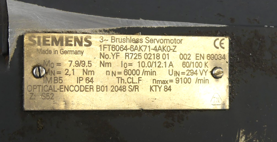 SIEMENS 1FT6064-6AK71-4AK0-Z