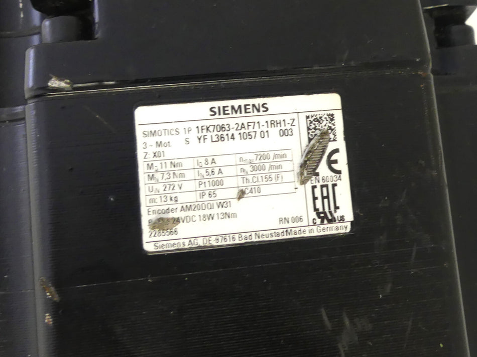 Siemens 1FK7063-2AF71-1RH1-Z