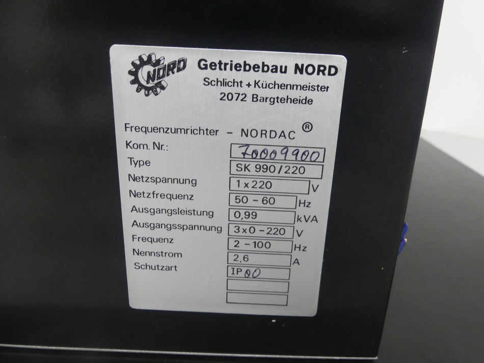 nord frequenzurmrichter sk 990/220