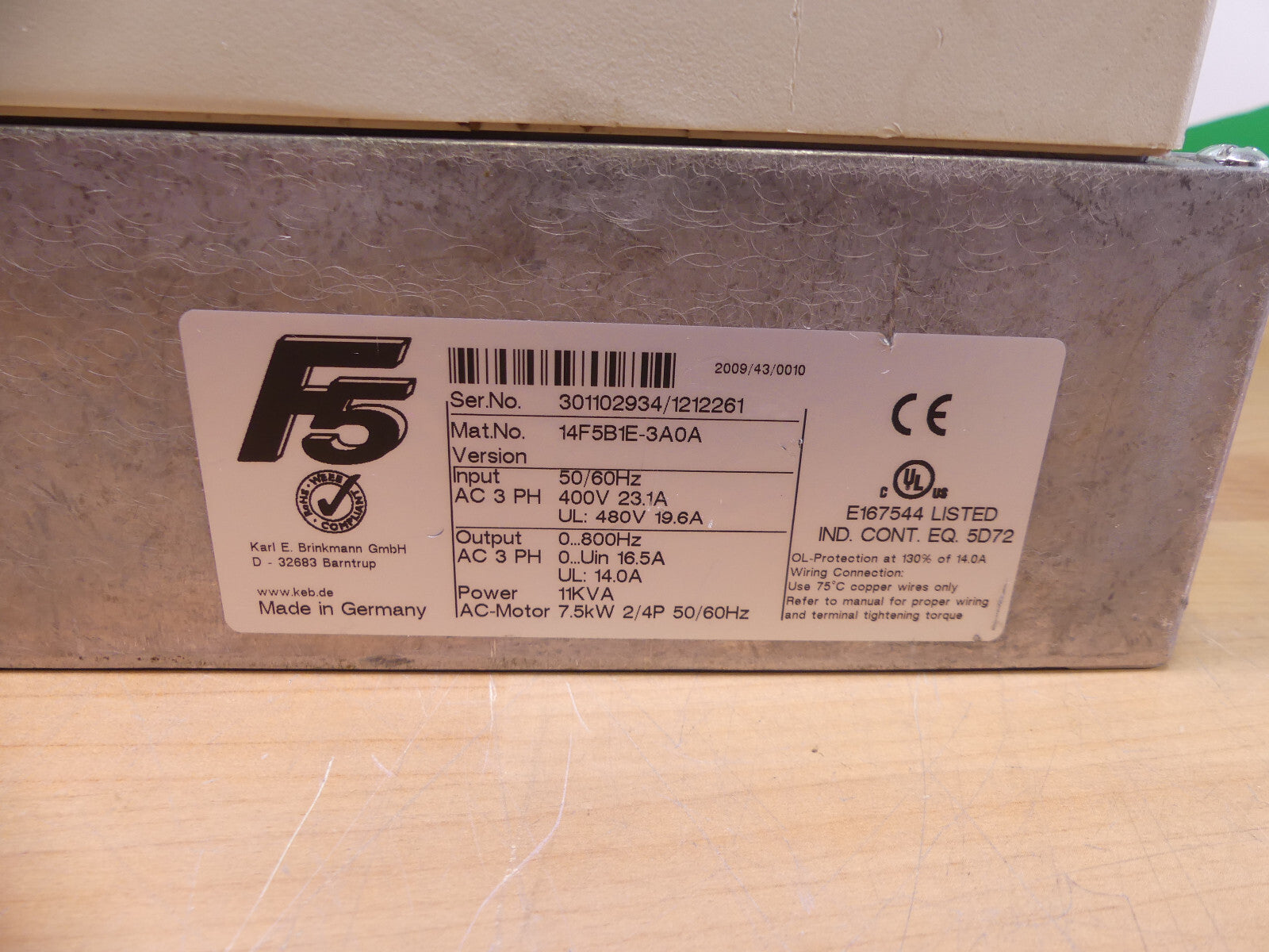 KEB 14F5B1E-3A0A COMBIVERT FREQUENZUMRICHTER