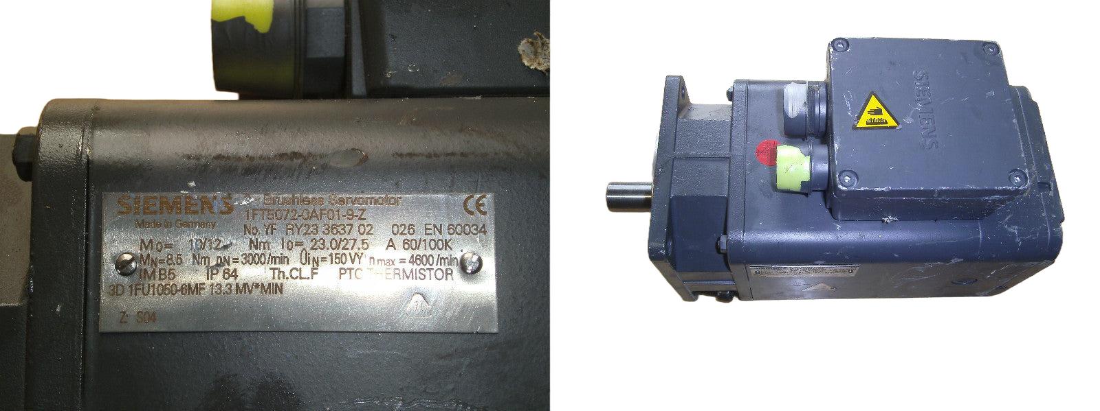 Siemens Brushless Servomotor 1FT5072-0AF01-9-Z 