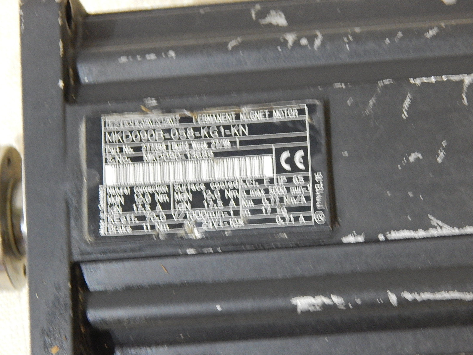 Indramat Rexroth Servomotor MKD090B-058-KG1-KN Used