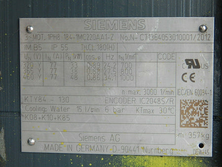 Siemens 1PH8 184-1MC220AA1-Z // 1PH8184-1MC220AA1-Z used