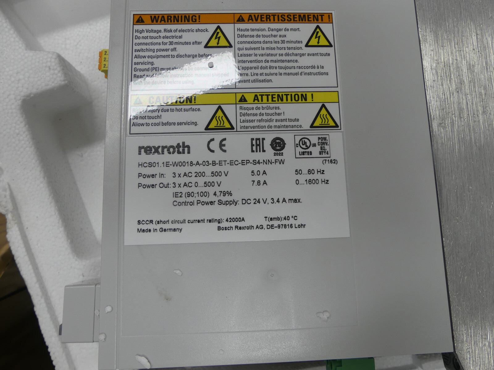 Rexroth HCS01.1E-W0018-A-03-B-ET-EC-EP-S4-NN-FW