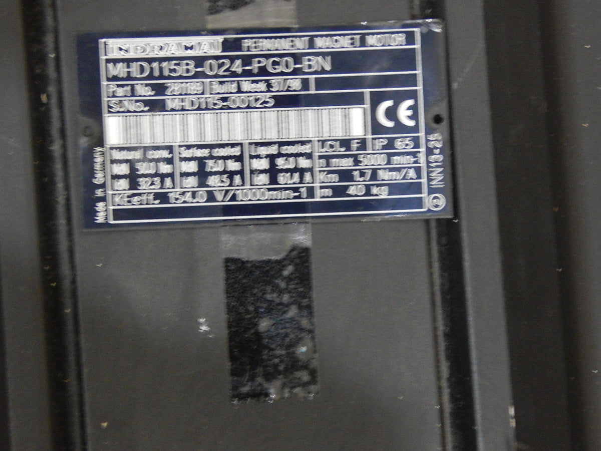 Rexroth Indramat Servomotor MHD115B-024-PG0-BN Used