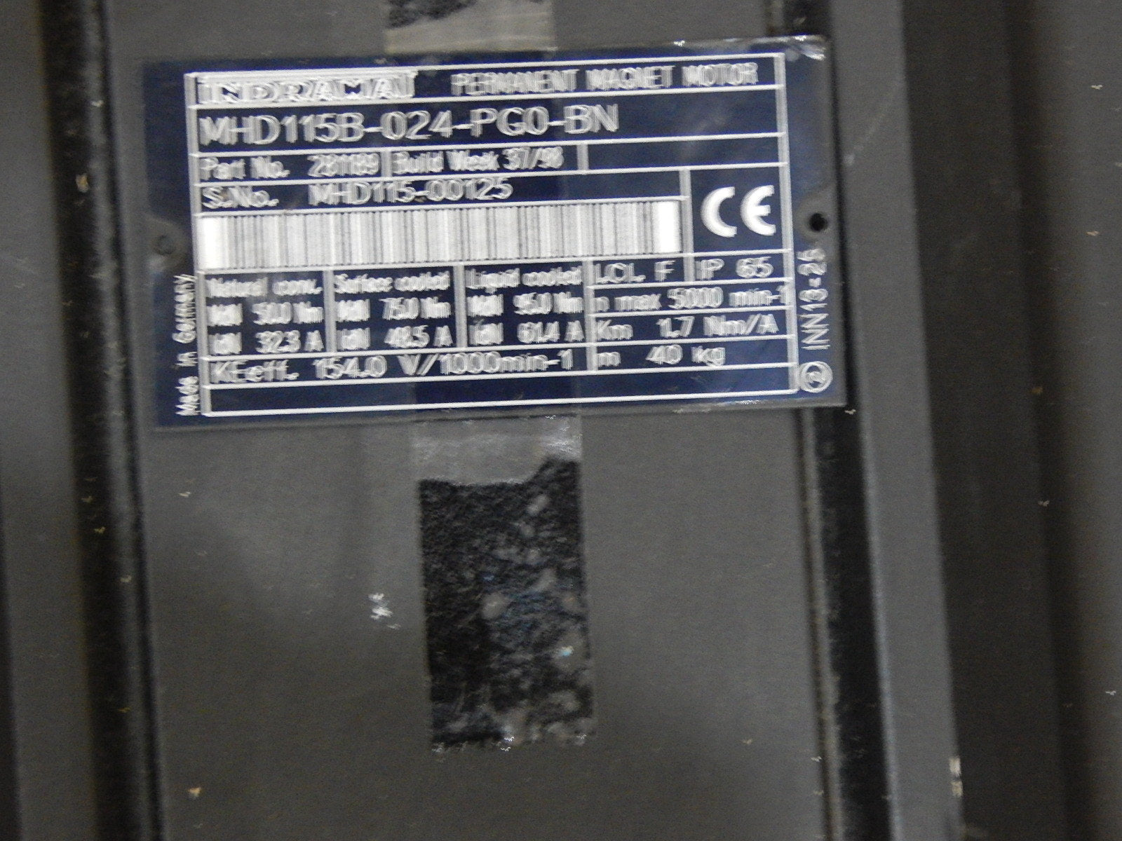 Rexroth Indramat Servomotor MHD115B-024-PG0-BN Used