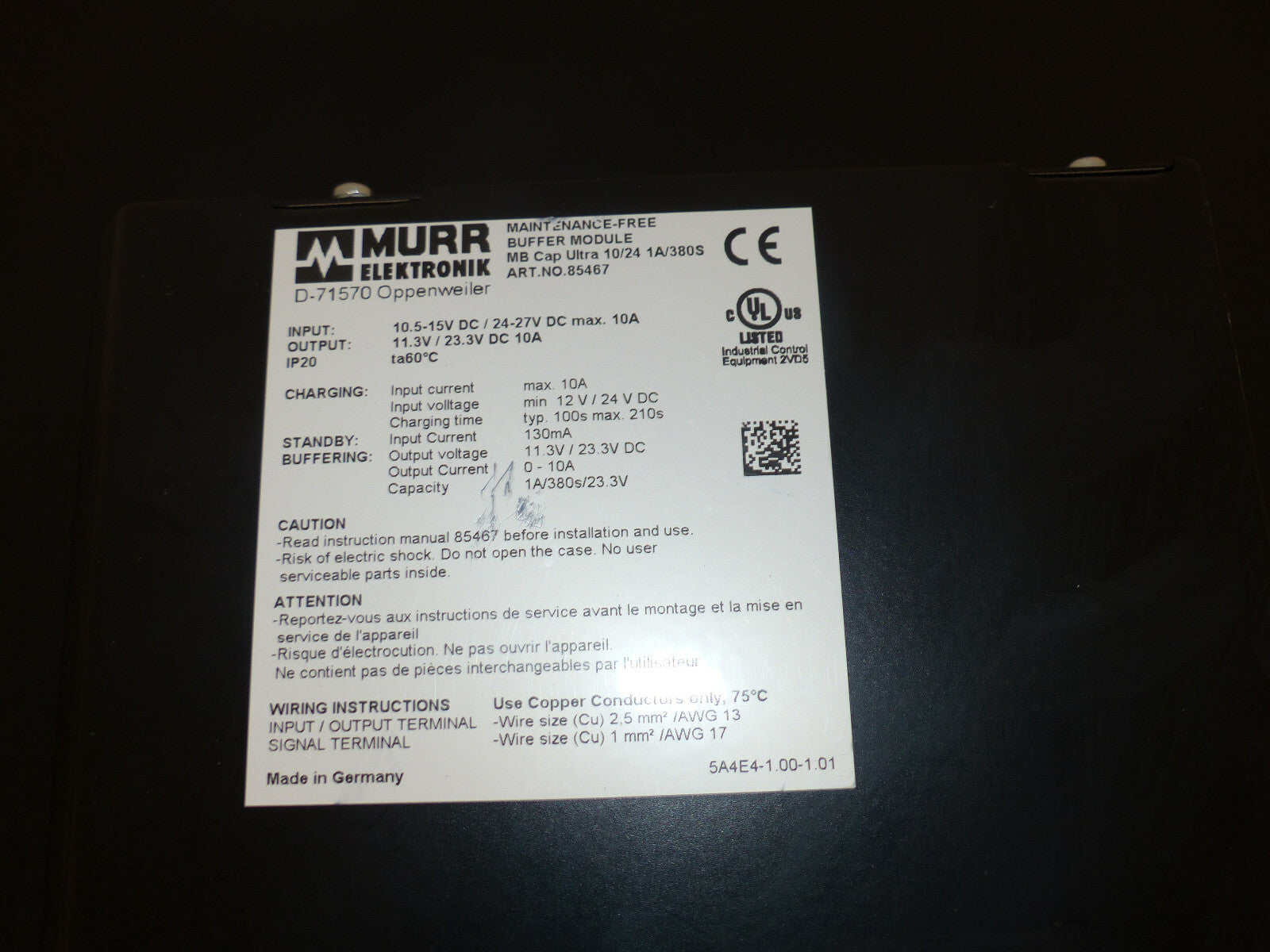 Murr Elektronik 85467 Puffermodul MB Cap Ultra