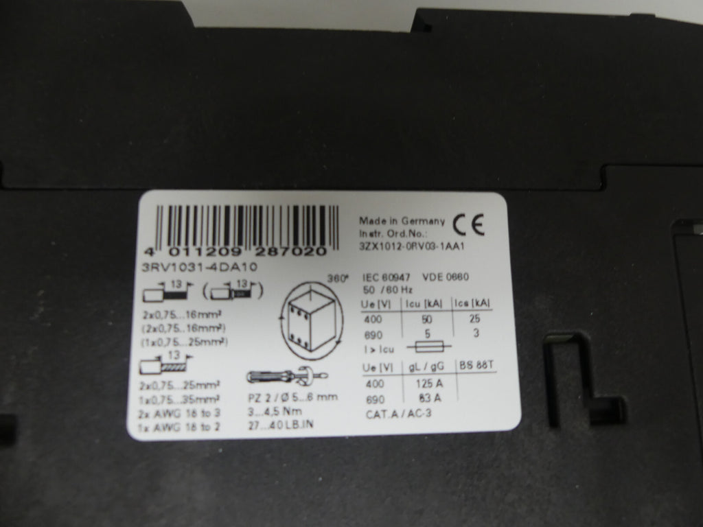 Siemens 3RV1031 - 4DA10