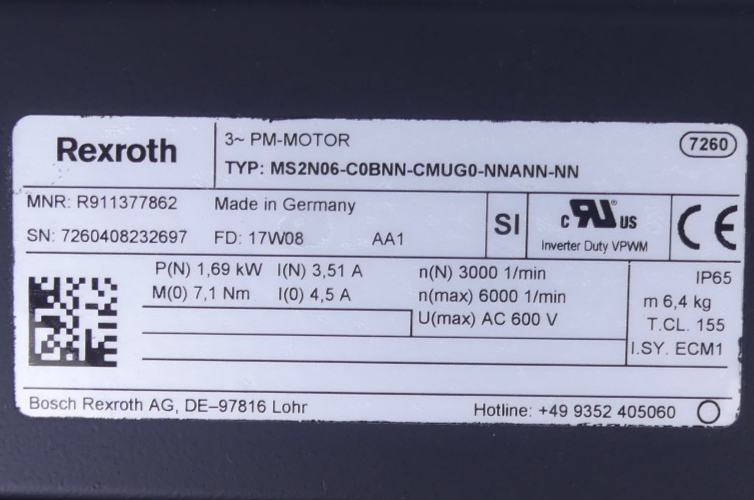 Rexroth MS2N06-C0BNN-CMUG0-NNANN-NN