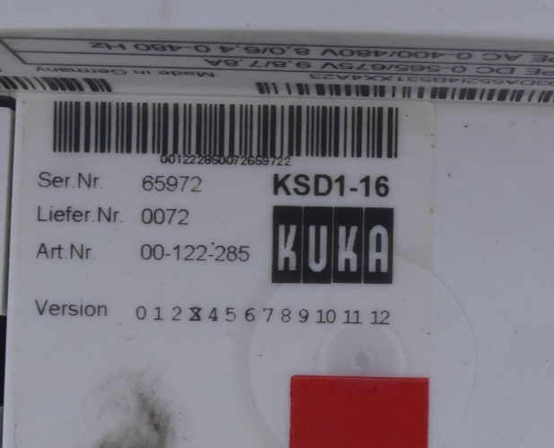 KUKA KSD1-16 E93DA552I4B531 deffekt