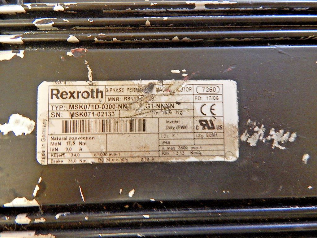 Rexroth Servomotor MSK 071D-0300-NN-M1-UG1-NNNN used