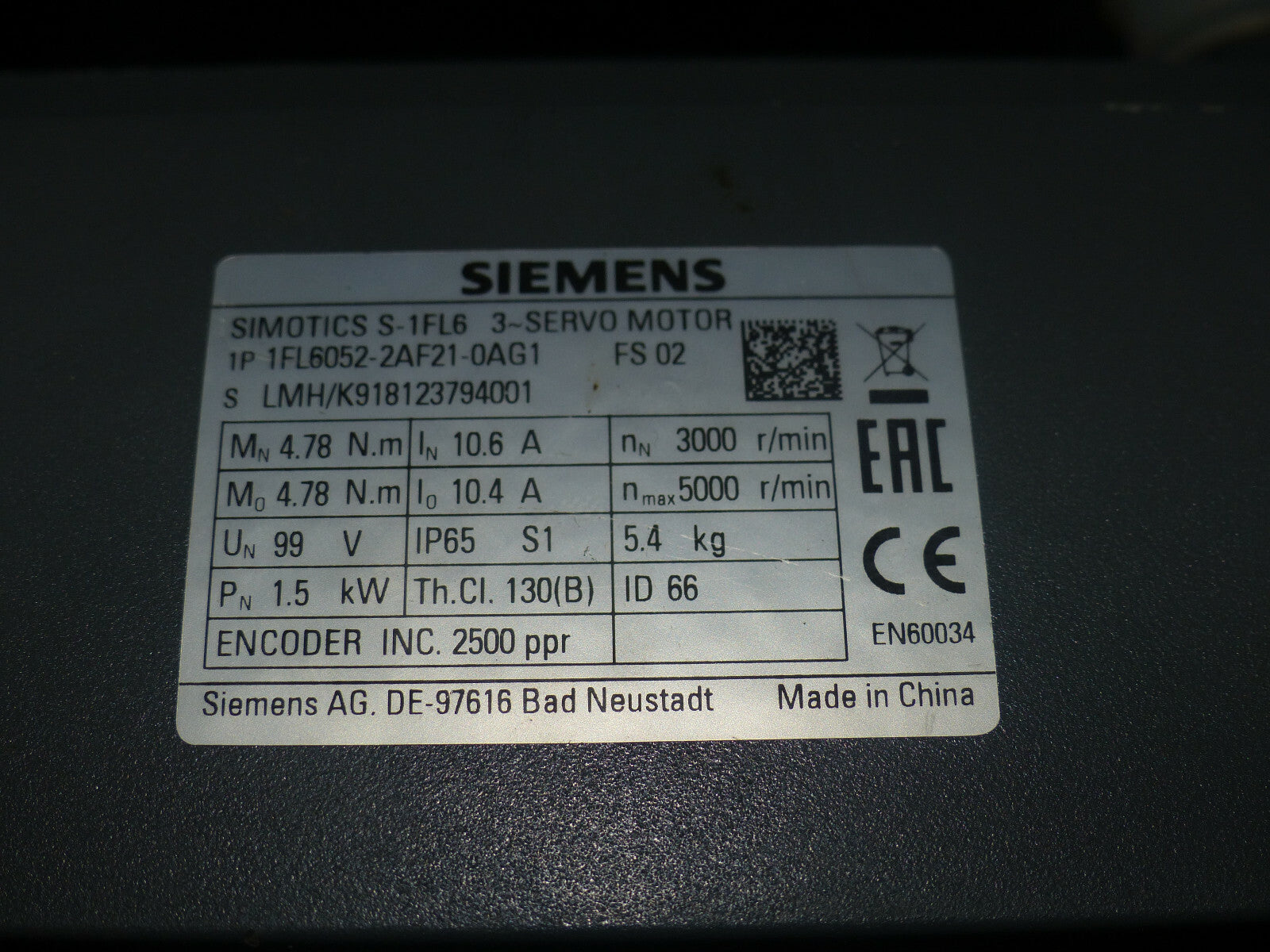 Siemens 1FL6052-2AF21-0AG1
