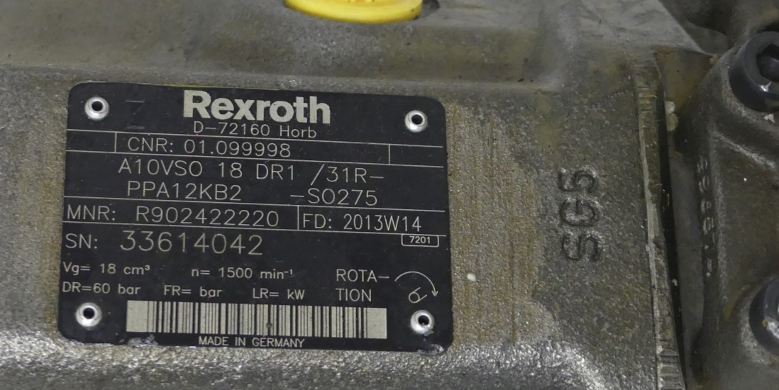 REXROTH A10VSO 18 DR1/31R-PPA12KB2-S0275+ A10VSO 10 DR/52R-PSA14N00