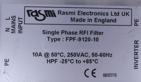 Rasmi electronics Single Phase RFI Filter FPF-9120-10