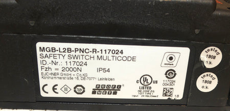 EUCHNER MGB-L2B-PNC-R-117024 +V3.30.11 Safety Switch MULTICODE