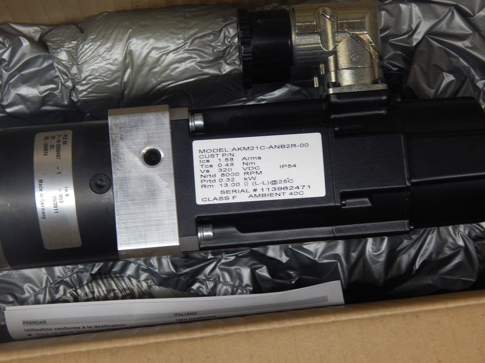 Kollmorgen  SERVOMOTOR AKM21C-ANB2R-00 + NEUGART PLE 60 /SERVO MOTOR