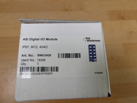 Bihl+Wiedemann ASi Digital I/O Module  BWU3426 IP67,M12, 4I/4O