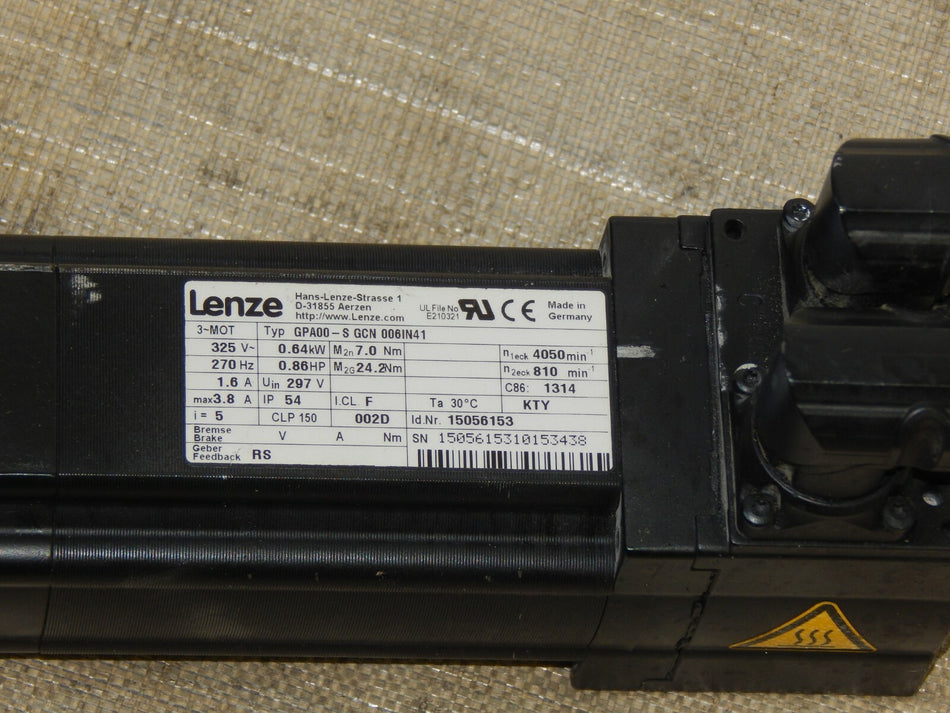  LENZE SERVOMOTOREN  GPA00-S GCN 006IN41 s.Bilder