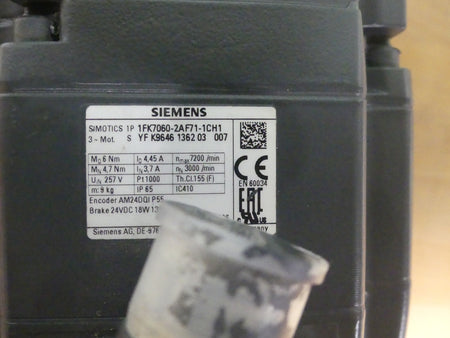 Siemens Simotics Servomotor 1FK7060-2AF71-1CH1 geber defekt