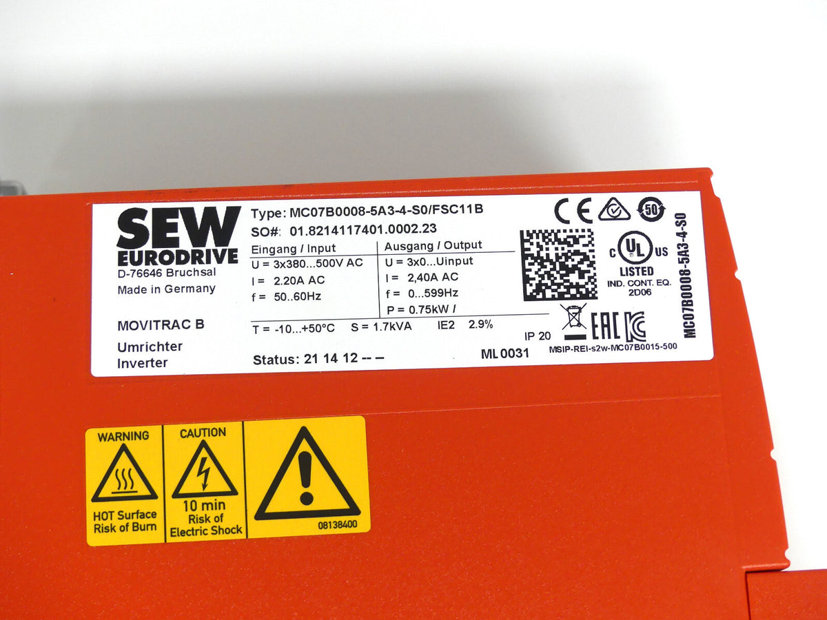 SEW EURODRIVE MC07B0008-5A3-4-S0/FCS11B