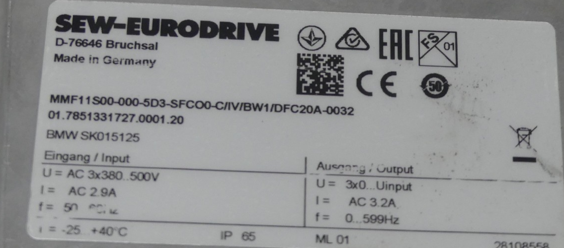 SEW MMF11S00-000-5D3-SFCO0-C/IV/BW1/DFC20A-0032