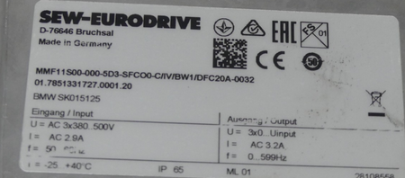 SEW MMF11S00-000-5D3-SFCO0-C/IV/BW1/DFC20A-0032