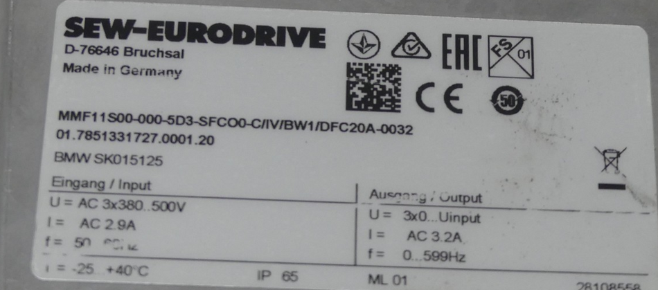 SEW MMF11S00-000-5D3-SFCO0-C/IV/BW1/DFC20A-0032