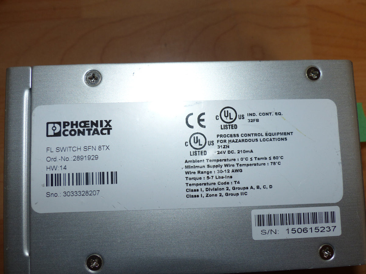 Phoenix Contact FL Switch SFN 8TX 8 Port used
