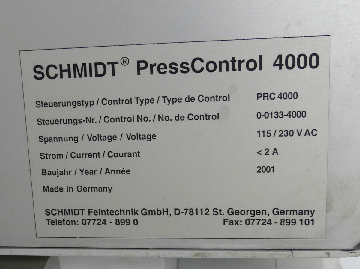 SCHMIDT PRC 4000 Press Control Multi axis CNC