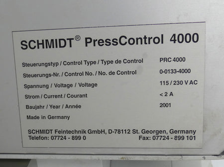SCHMIDT PRC 4000 Press Control Multi axis CNC